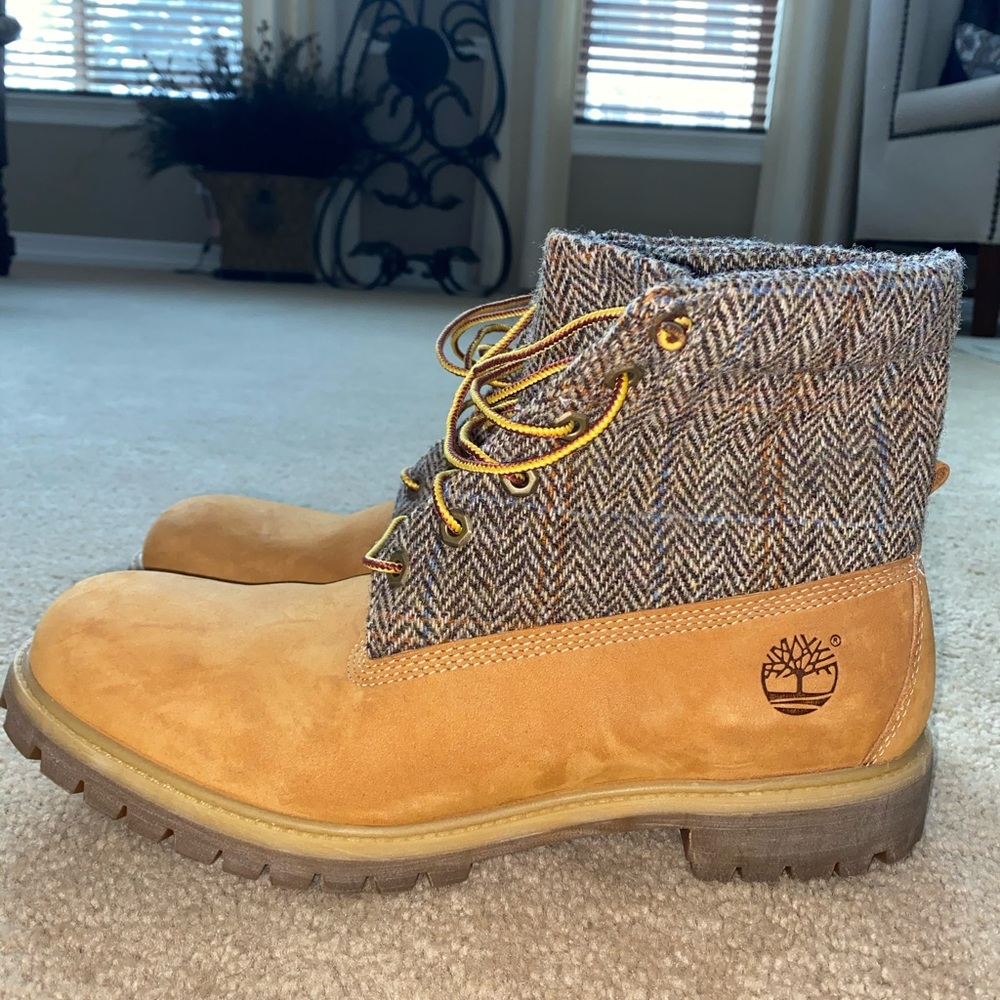 Timberland Harris Tweed Roll Top Boots